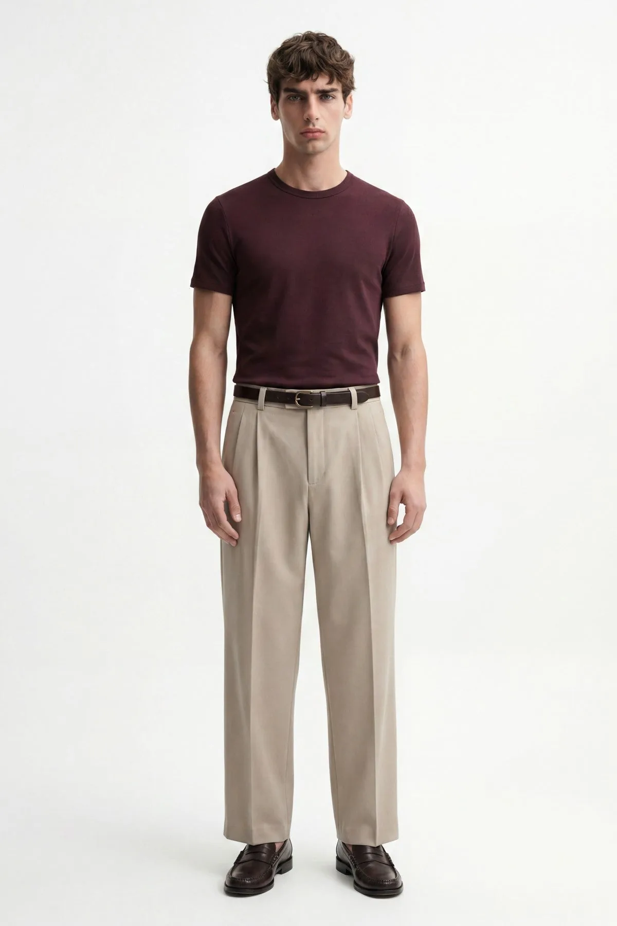 Pamuklu Erkek T-Shirt A26Y9451 - Bordo